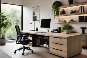 découvrez notre bureau design moderne avec rangement intégré, alliant style élégant et fonctionnalité optimale pour un espace de travail organisé et tendance.