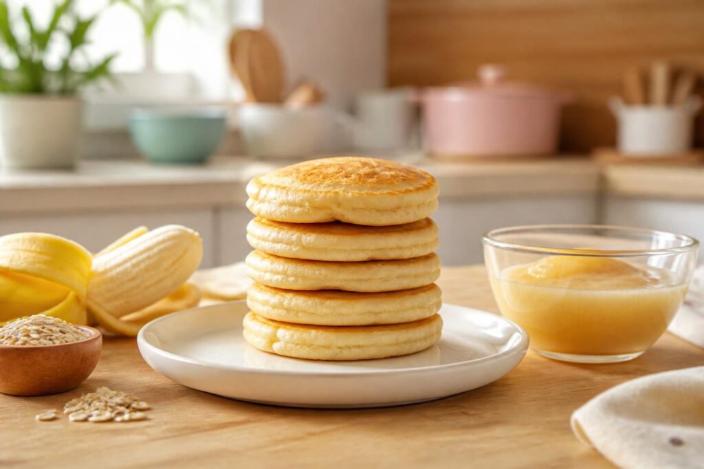 découvrez nos recettes de pancakes pour bébé sans œuf, faciles et saines, à base de banane ou de compote de pomme, parfaites pour les petites papilles.