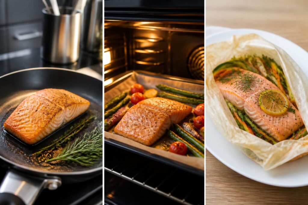 découvrez nos astuces pour cuire parfaitement un pavé de saumon à la poêle, au four ou en papillote, et savourez un plat sain et délicieux.