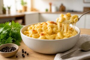 découvrez une recette facile de mac and cheese, un plat réconfortant et gourmand, parfait pour un repas rapide et savoureux en famille.