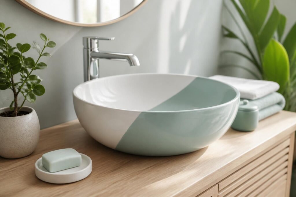 découvrez nos conseils pratiques pour relooker votre lavabo avec une peinture spécialement adaptée aux vasques de salle de bain, pour un look neuf et personnalisé.