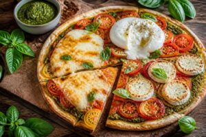 découvrez des recettes gourmandes de tarte tomate pesto, déclinées avec mozzarella, burrata ou chèvre pour des saveurs variées et délicieuses.