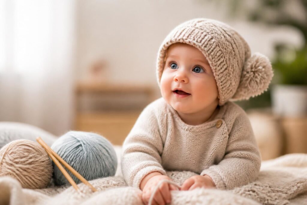téléchargez gratuitement le modèle de bonnet bébé bergère de france et tricotez facilement un adorable bonnet pour votre enfant.