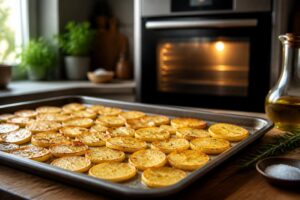 découvrez notre recette simple et savoureuse de pommes de terre en rondelles au four, avec le temps de cuisson idéal pour des pommes de terre croustillantes et fondantes.